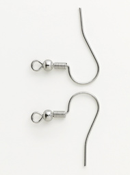 Crochet de boucle d'oreille DIY, argent, vue détaillée