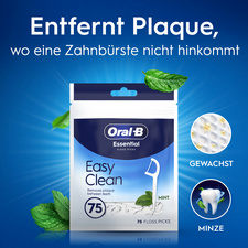 Entfernt Plaque, wo eine Zahnbürste nicht hinkommt